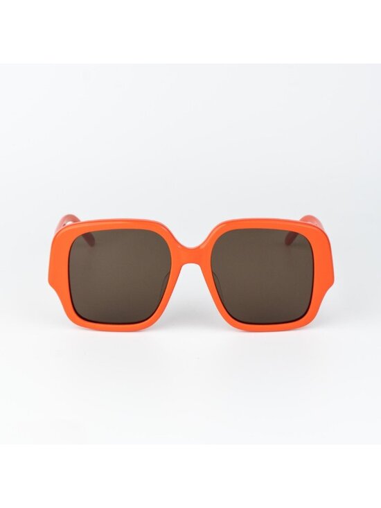 Loewe Women Sunglasses Shiny Orange Brown Square LW40134U 42E NEW AUTHENTIC